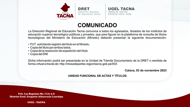 Archivo JPG de comunicado