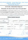 Vista preliminar de documento Resultados Finales Proceso de Selección Cas Nº 003-2023-MDP