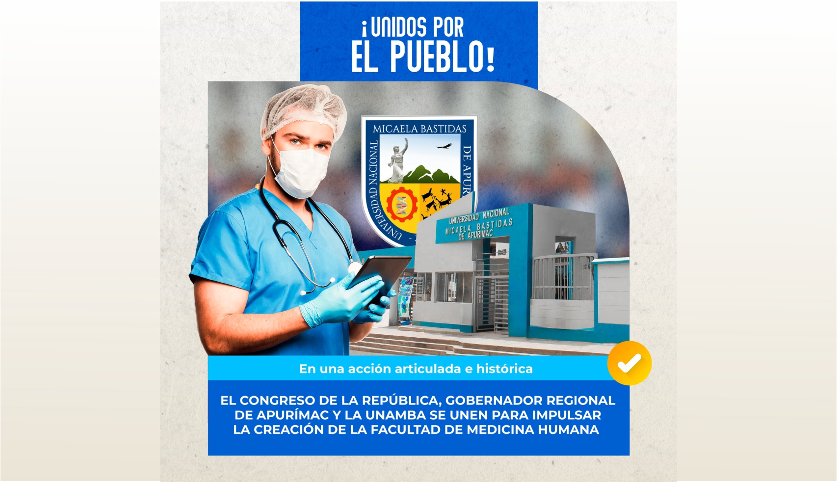 Por unanimidad: Congreso aprueba creación de facultad de Medicina Humana en Universidad Nacional Micaela Bastidas