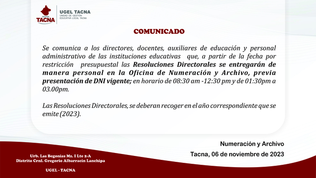 Archivo JPG de comunicado