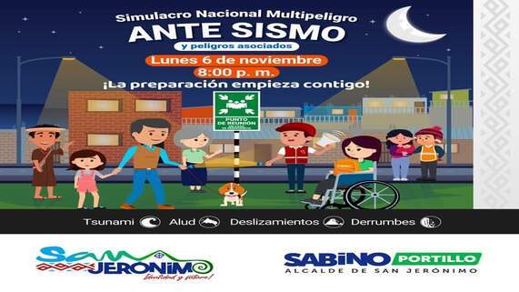 Imagen JPEG sobre el "Simulacro Nacional Mulipeligro Ante Sismo y Peligros Asociados".