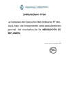 Vista preliminar de documento COMUNICADO 04-CAS 002-2023-COMUNITARIO-ABSOLUCION DE RECLAMOS