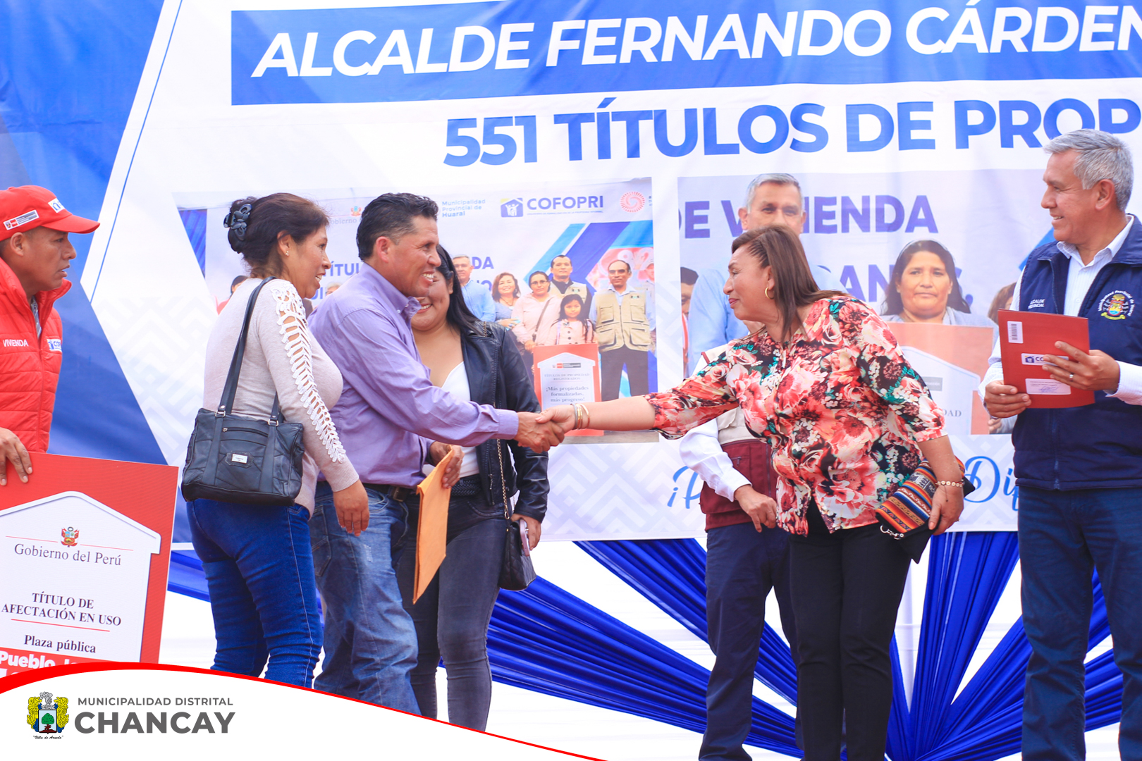 Nuestros ciudadanos chancayanos pertenecientes a los distintos sectores del distrito, fueron beneficiados con la entrega de estos títulos de propiedad.