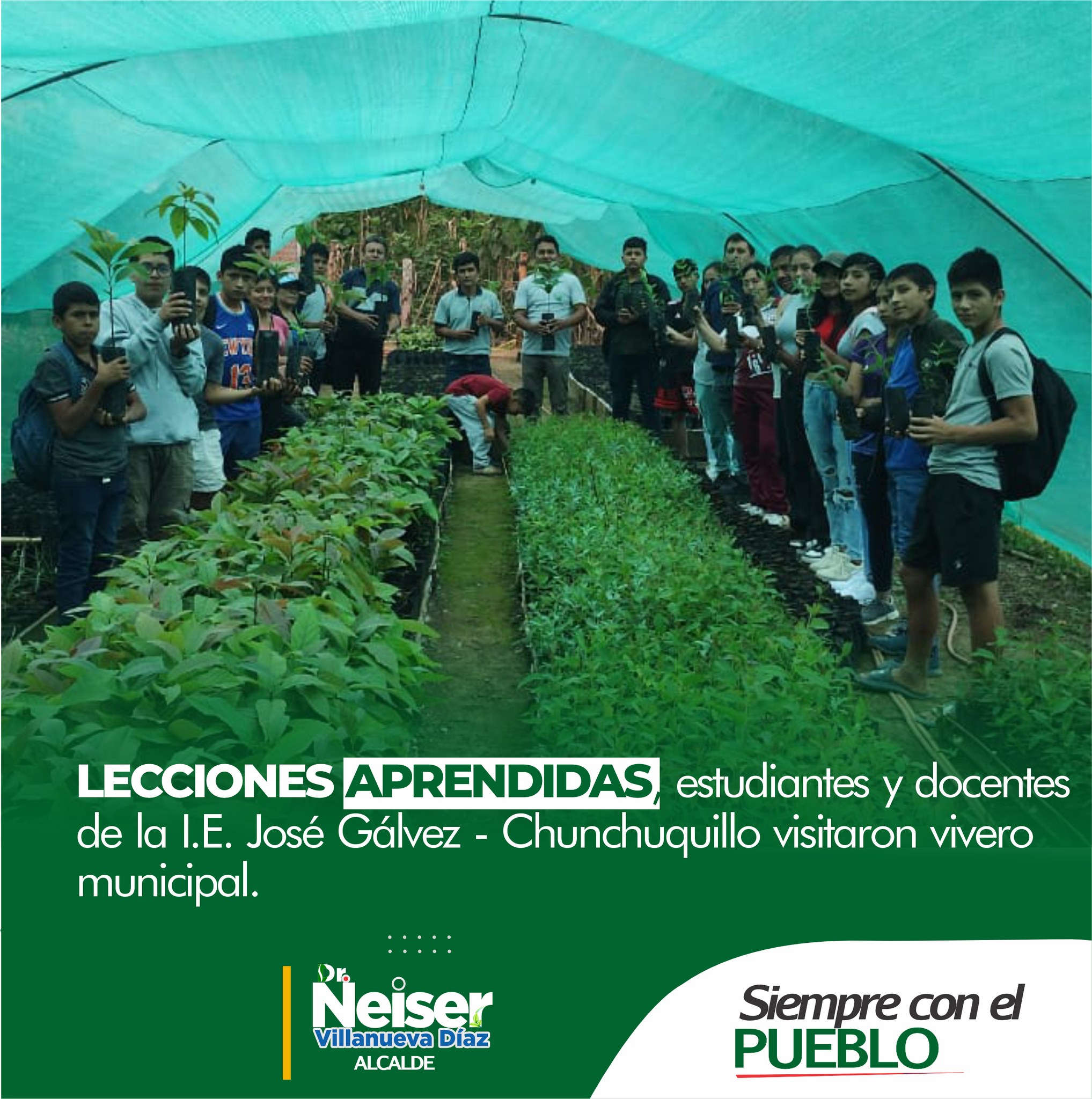 Estudiantes y docentes de la I.E José Gálvez -chunchuquillo visitaron vivero municipal.
