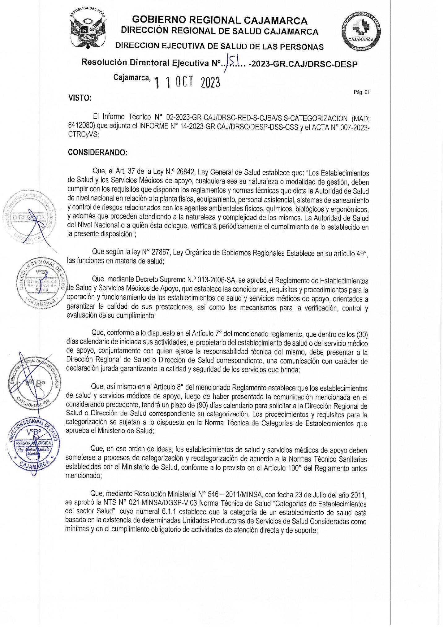 Resolucion Directoral de Salud