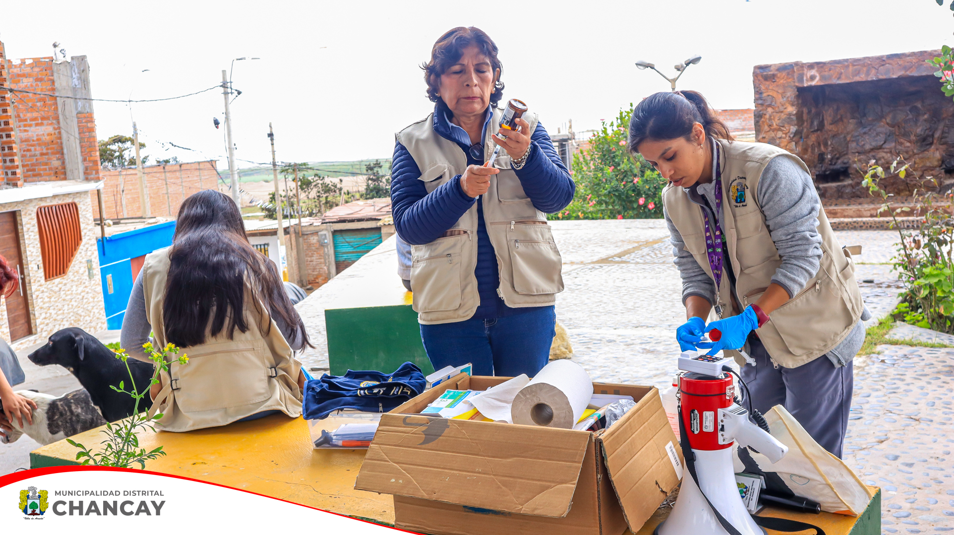 En el último día de la III Campaña de desparasitación, decenas de mascotas del Pueblo Joven Santa Rosa llegaron al lugar de la actividad junto con sus dueños para que así puedan cuidar de su salud.