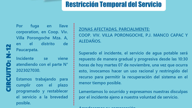 Restricción Temporal del Servicio