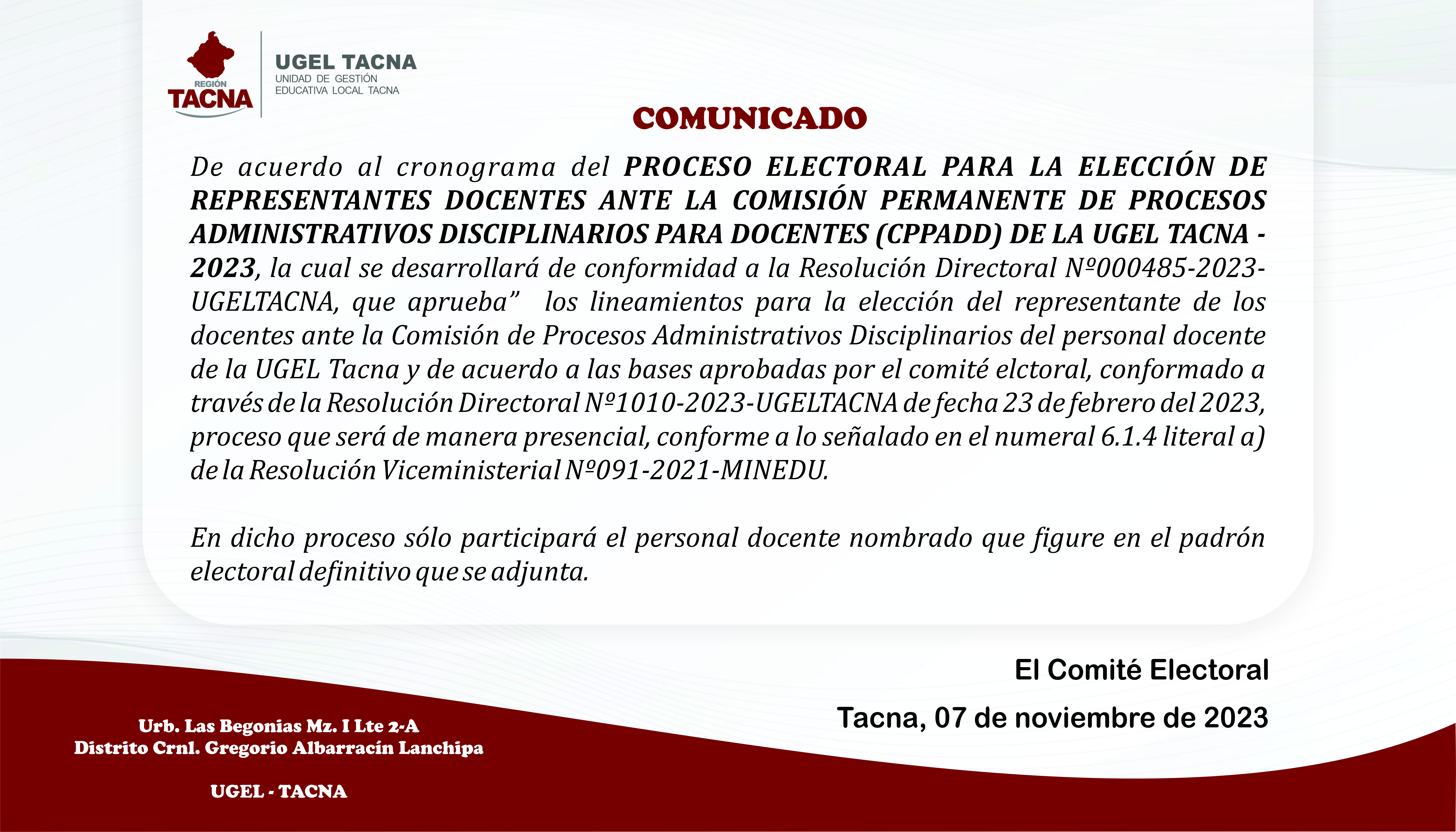 Archivo JPG de comunicado