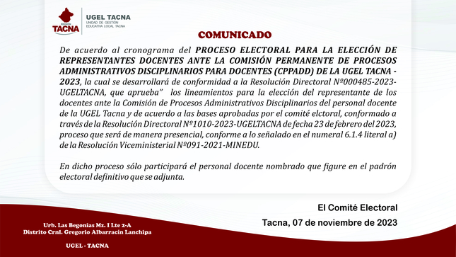 Archivo JPG de comunicado