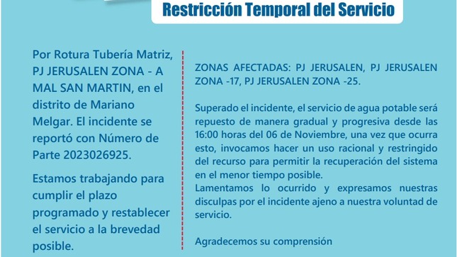 Restricción Temporal del Servicio