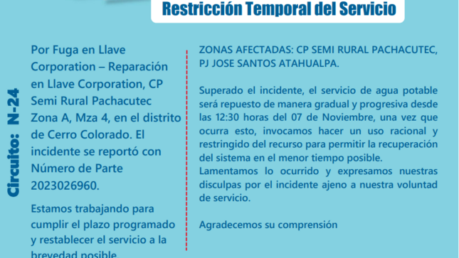
Restricción Temporal del Servicio