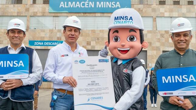 Cenares mantiene la Certificación del Sistema de Gestión de Calidad ISO 90012015 para el abastecimiento de los Recursos Estratégicos en Salud