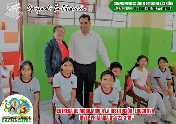 Entrega de mobiliario escolar para la Institución Educativa N° 22318