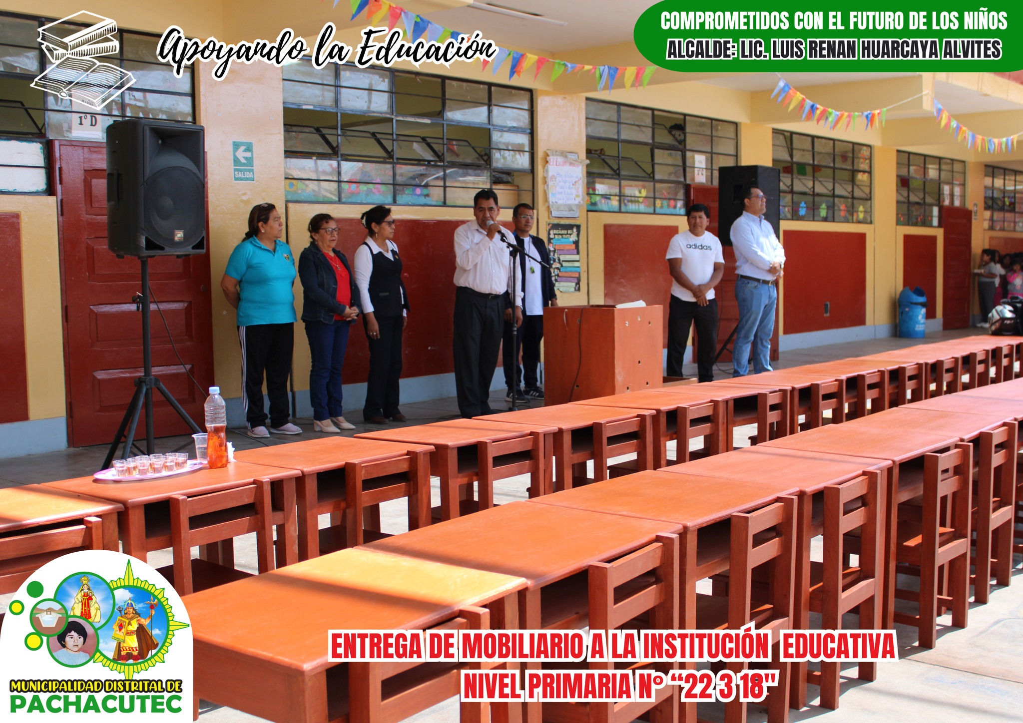 Entrega de mobiliario escolar para la Institución Educativa N° 22318