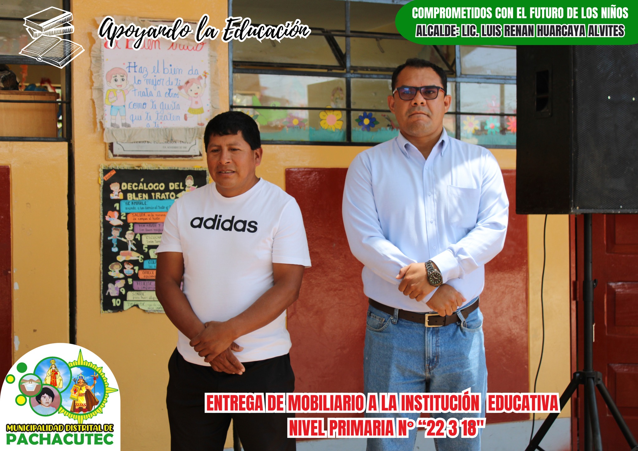 Entrega de mobiliario escolar para la Institución Educativa N° 22318