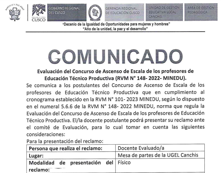 Comunicado