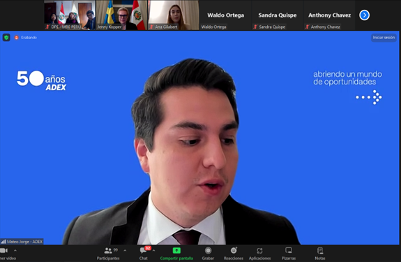 Ministerio de Relaciones Exteriores organizó webinar sobre oportunidades en Suecia para la exportación de productos del sector alimentos