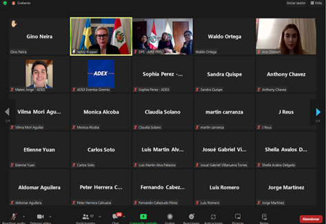 Ministerio de Relaciones Exteriores organizó webinar sobre oportunidades en Suecia para la exportación de productos del sector alimentos