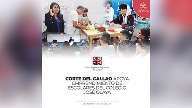 Corte Superior de Justicia del Callao apoya emprendimientos de escolares del colegio José Olaya