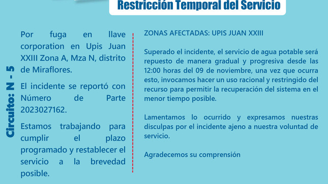 Restricción Temporal del Servicio