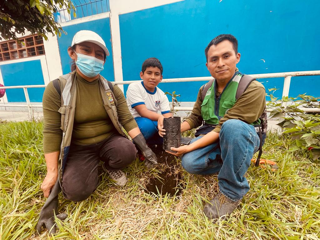 MPH promovió jornada de limpieza y sembrado de plantas en jardines de la I.E. 20403