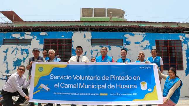 MUNICIPALIDAD DE HUAURA E IGLESIA DE DIOS SOCIEDAD MISIONERA MUNDIAL UNEN  ESFUERZOS PARA PINTAR CAMAL MUNICIPAL
