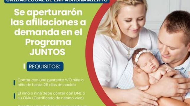  Apertura de Afiliaciones al Programa JUNTOS