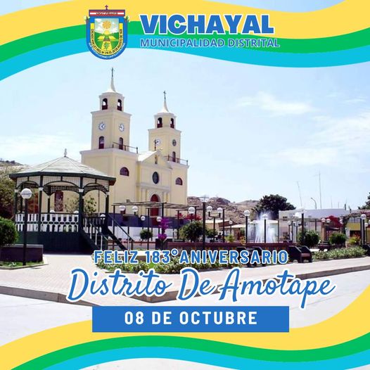 ¡FELIZ 183° ANIVERSARIO distrito de amotape! 