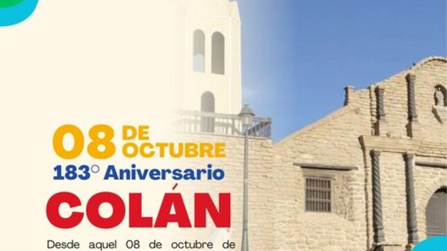 ¡Feliz 183° aniversario distrito de colán!