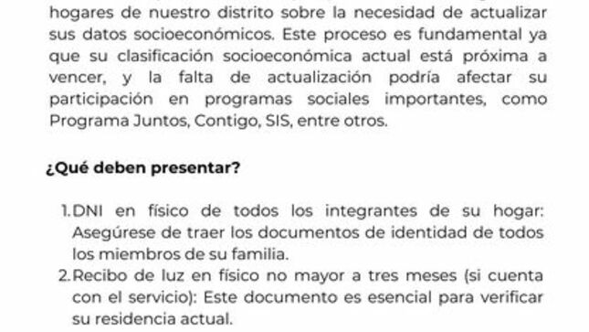  Actualizar sus datos socioeconómicos.