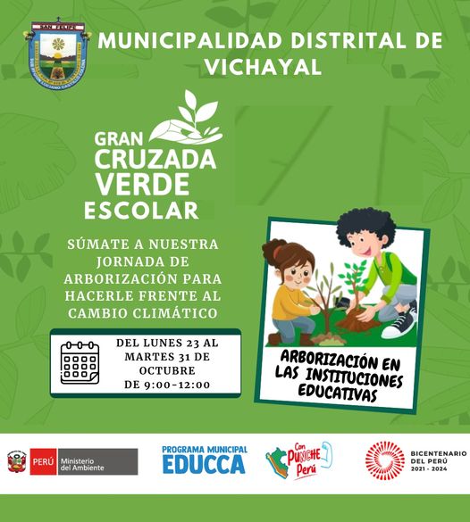 ¡Gran Cruzada Verde Escolar! Únete y Arboriza tu Entorno!