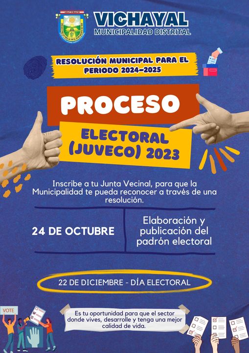 Convocatoria para el Proceso Electoral de las Juntas Vecinales 2023.