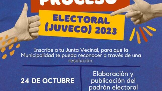 Convocatoria para el Proceso Electoral de las Juntas Vecinales 2023.