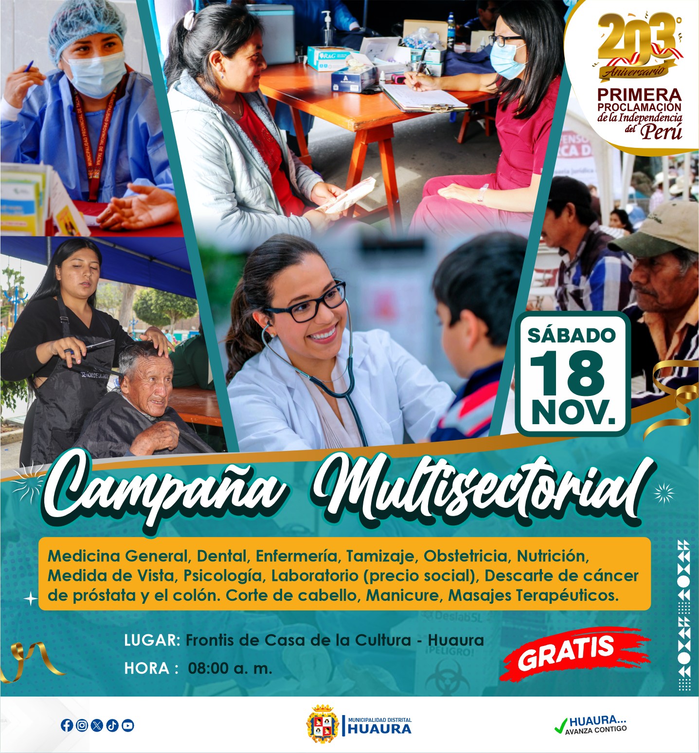 ¡GRAN CAMPAÑA MULTISECTORIAL GRATIS ESTE SÁBADO 18 NOVIEMBRE, TE ESPERAMOS!