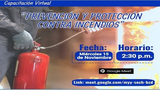 DRTPE Piura realizará Capacitación Virtual: " Prevención y Protección contra Incendios" 
