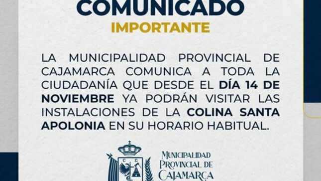 COMUNICADO DE LA COLINA SANTA APOLONIA