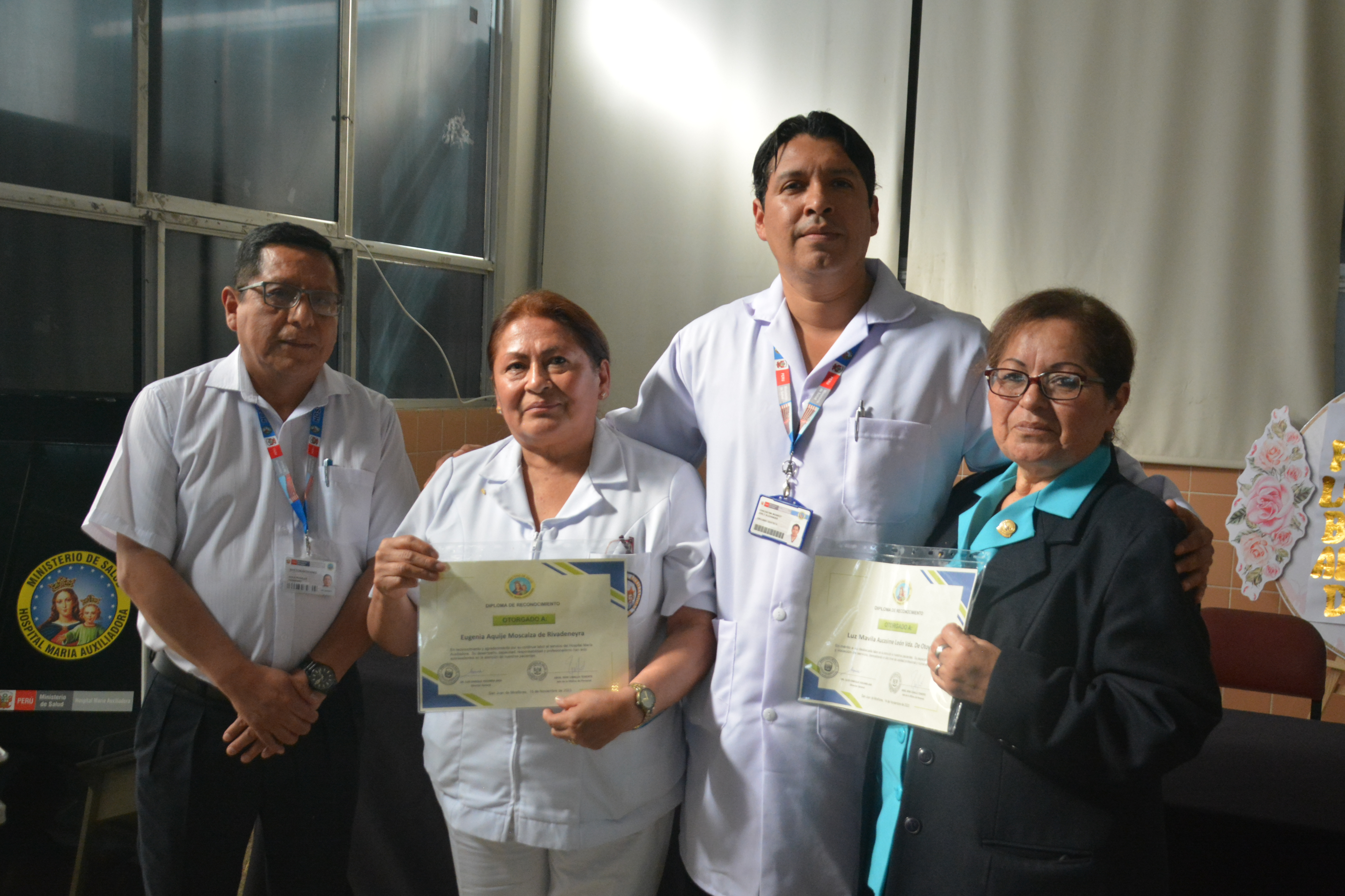 Reconocimiento: LIC. ENF. LUZ MAVILA AUCASIME LEÓN Y TEC. ENF. EUGENIA AQUIJE MOSCAIZA