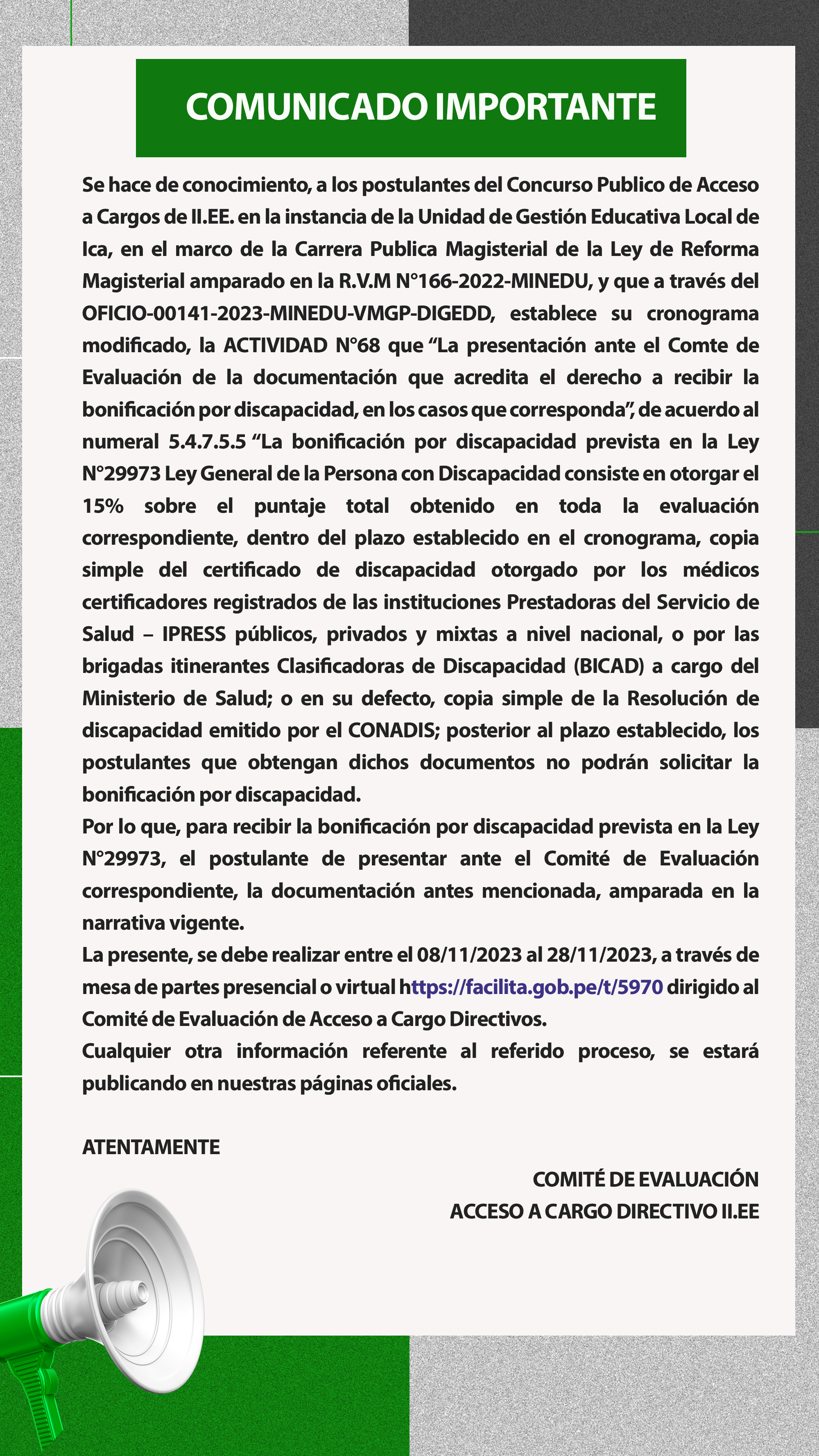 COMUNICADO