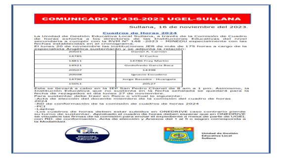 Comunicado N°436-2023
