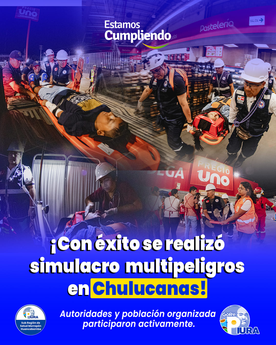 Con éxito se realizó simulacro multipeligros en Chulucanas