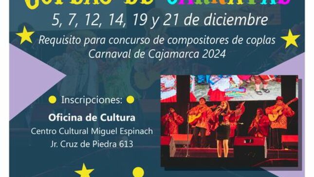 ¿𝗩𝗶𝘃𝗲𝘀 𝗲𝗻 𝘂𝗻 𝗱𝗶𝘀𝘁𝗿𝗶𝘁𝗼 𝗮𝗹𝗲𝗷𝗮𝗱𝗼 𝘆 𝘁𝗮𝗺𝗯𝗶𝗲́𝗻 𝗾𝘂𝗶𝗲𝗿𝗲𝘀 𝗽𝗮𝗿𝘁𝗶𝗰𝗶𝗽𝗮𝗿 𝗱𝗲𝗹 𝗧𝗮𝗹𝗹𝗲𝗿 𝗱𝗲 𝗖𝗼𝗺𝗽𝗼𝘀𝗶𝗰𝗶𝗼́𝗻 𝗱𝗲 𝗖𝗼𝗽𝗹𝗮𝘀 𝗱𝗲 𝗖𝗮𝗿𝗻𝗮𝘃𝗮𝗹?  🎷
Inscríbete en la modalidad virtual 𝐄𝐗𝐂𝐋𝐔𝐒𝐈𝐕𝐀 𝐏𝐀𝐑𝐀 𝐃𝐈𝐒𝐓𝐑𝐈𝐓𝐎𝐒.
👉 Solo llena el formulario aquí: https://forms.gle/atPLYr9dUVARNgcV9
👉 o escanea el código QR de la publicación