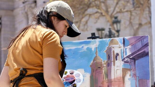 De esta forma se desarrolla el “Octavo concurso nacional de pintura rápida Sergio Gámez Alejo”.
