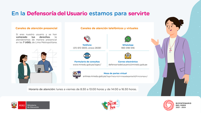 En la Defensoría del Usuario estamos para servirte