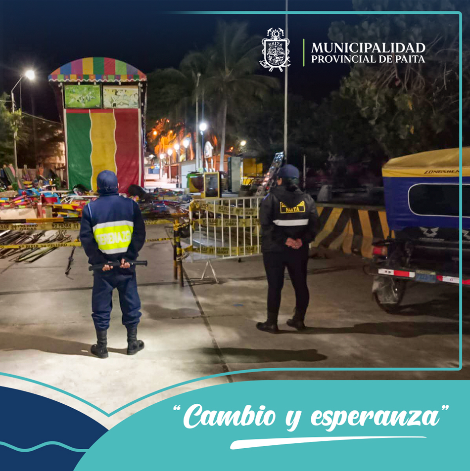 Personal de la municipalidad de Paita trabaja por el orden y seguridad de la provincia