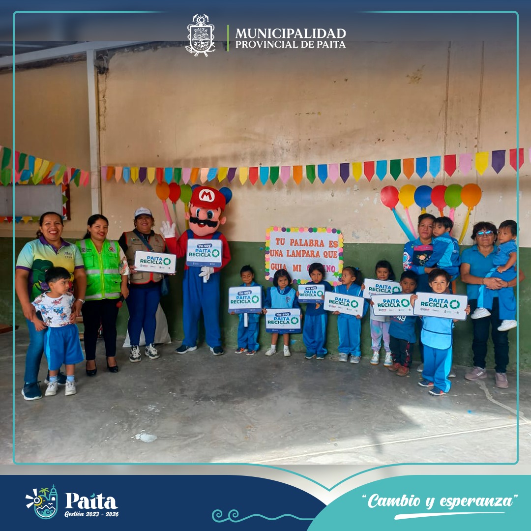 Municipalidad de Paita continúa sensibilizando a colegios iniciales para la buena gestión de los residuos sólidos