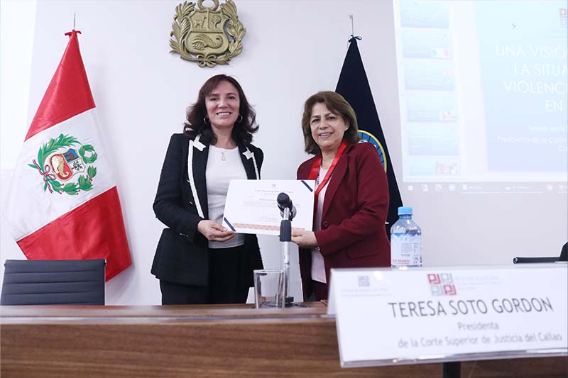 Presidenta de la Corte Superior de Justicia del Callao, Teresa Soto Gordon, expuso sobre "Una visión general de la situación de la violencia de género en la India”
