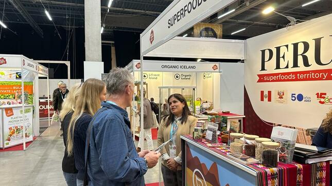 Embajada del Perú en Suecia y ADEX presentaron productos nacionales en Feria Nórdica de Alimentos Orgánicos en Malmo