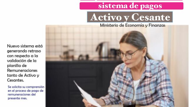 Implementacion del nuevo sistema de pagos Activo y Cesante MEF