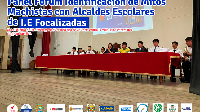 Panel Fórum Identificación de Mitos Machistas con Alcaldes Escolares de II.EE Focalizadas