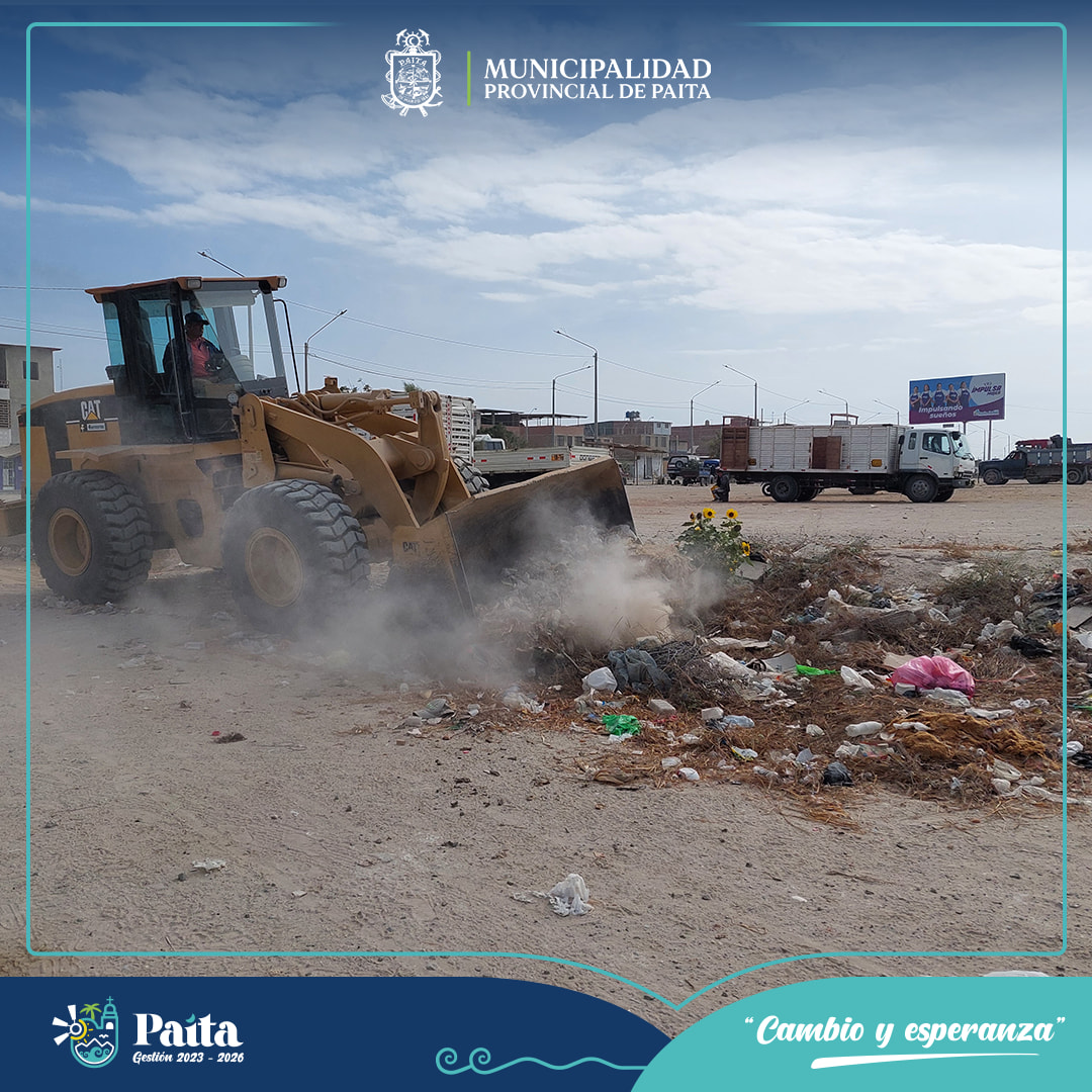 Municipalidad de Paita trabajó en el recojo de desmonte y mantenimiento de principales calles del A.H. Marco Jara II etapa